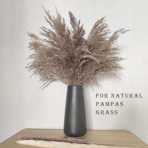 Simple Boho Ceramic Flower Vase for Home Decor (Matte Black,Super Big)