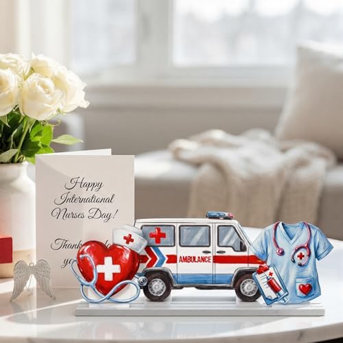 Smile Nurse Appreciation Wooden Tabletop Sign Indoor Decor for Nurse Month & Nurses Week