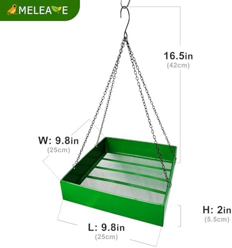 Bird Feeders for Outdoors, Platform Bird Feeder for Outside, Large Capacity 3.5 lbs(Green)