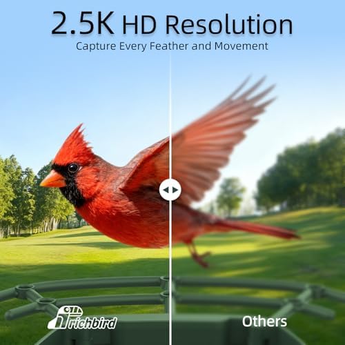 Smart Bird Feeder with Camera Solar Powered, 2.5K UHD Birdwatching Cam
