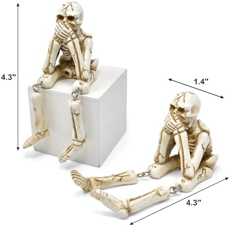 Gift Boutique Halloween Skeleton Statues Set of 3 - with Dangling Legs