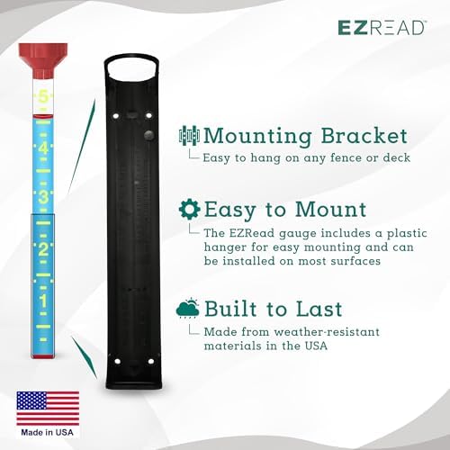 Headwind EZRead 26” Giant Professional Outdoor rain Gauge, USA Made Heavy Duty All Weather Freeze Proof mountable with Float, Red (820-0006)
