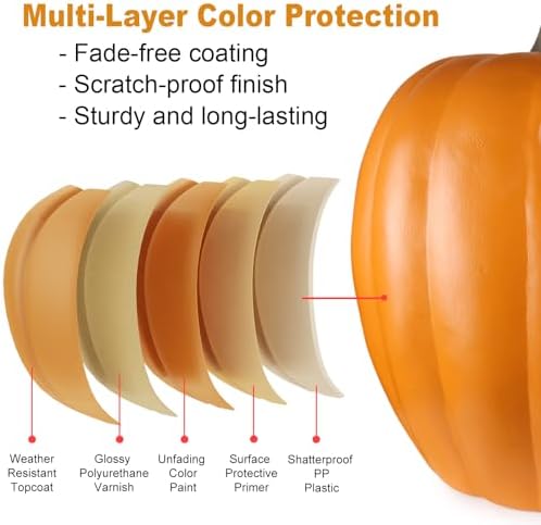 21" Jack O Lantern Halloween Pumpkin Lantern Large Light Up Pumpkin Decorations Lighted Pumpkin with LED Bulb Indoor/Outdoor Pumpkin Decoration