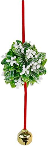 Mistletoe Hanging Kissing Christmas Ornament - Holiday Ball Decoration 10"