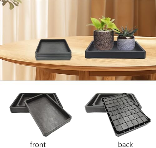 1PC Plant Saucer Tray 9 Inch, Rectangular Resin Drip Catcher