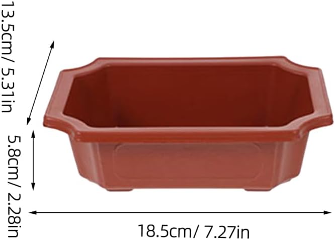 DOITOOL Rectangular Planter Bonsai Training Pot 10PCS Plastic Flower Plant Growing Pot Nursery s with Drainage Hole for