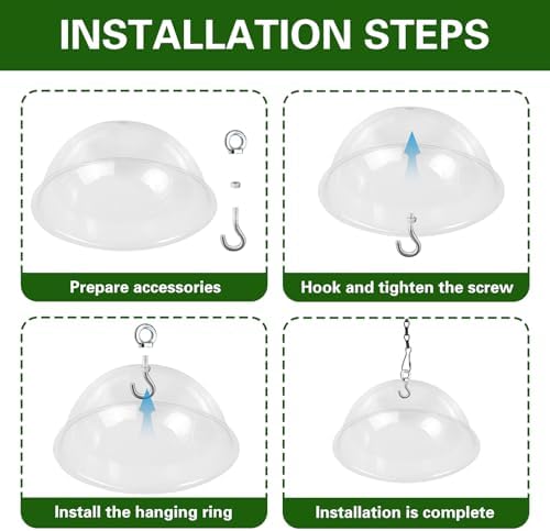 2 Set 11.8'' Bird Feeder Rain Guard, Clear Acrylic Squirrel Baffle Dome