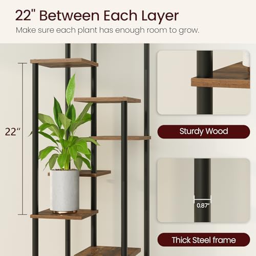 Yzosvki 10 Tier Plant Stand Indoor Tiered Corner Plant Shelf