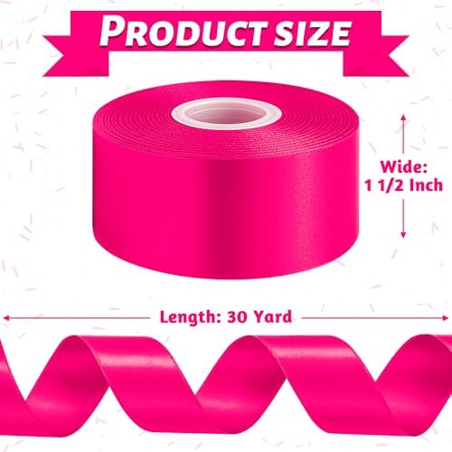 1 1/2 in 30 Yards Rose Red Ribbon for Gift Wrapping Valentine's Christmas