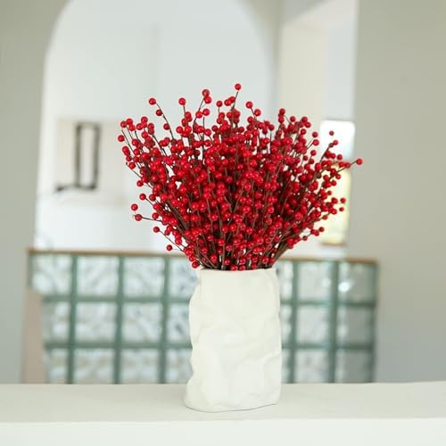 joyhalo 36 Pack 12.6in Red Berry Stems