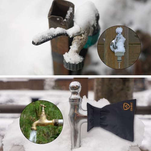 Hedoc Pro Outdoor Faucet Covers for Winter Freeze Protection, 6 Pack 6" W x 8.2" H Winter Faucet Insulation Cover Socks, Hose Bib Covers for Winter