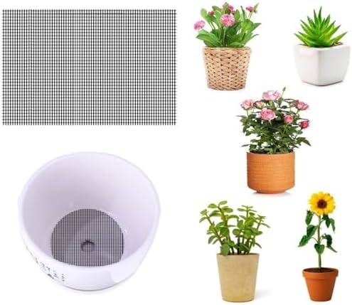 30 pcs Flower Pot Hole Mesh Pads, 11.8x7.8 inch Garden Plant Pot Drainage Screens Bonsai Bottom Grid Mats for Preventing Soil Loss