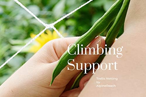 AlpineReach Trellis Netting 5 x 350 ft Heavy Duty Polyester White - 6 Inch Mesh Support Twine for Growing High Yield
