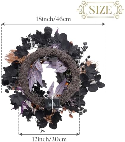 Valery Madelyn 18" Pumpkin Halloween Wreath for Front Door Decor