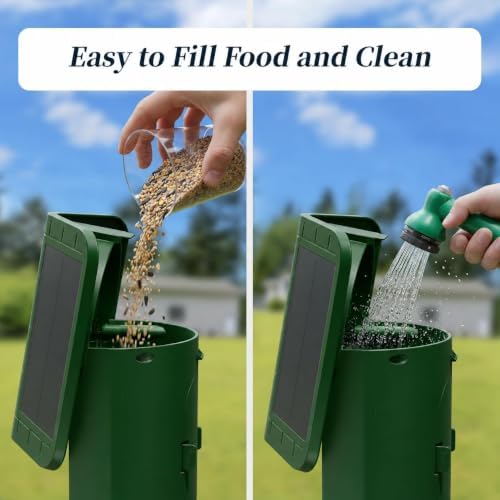 Bird Feeder with Camera 5GHz WiFi AI lifrtime, Solar Powered