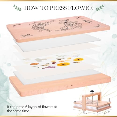 Aboofx Large Flower Press Kit, 11.8" x 8.3" 6 Layers