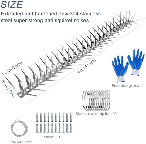 Bird Spikes 13 FT Anti Climb Spikes Stainless Steel Bird Squirrel Deterrent