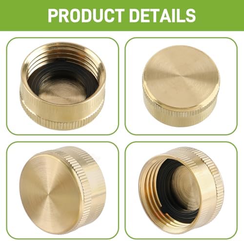 12PCS 3/4" Garden Hose Cap Garden Hose Connector Brass Cap