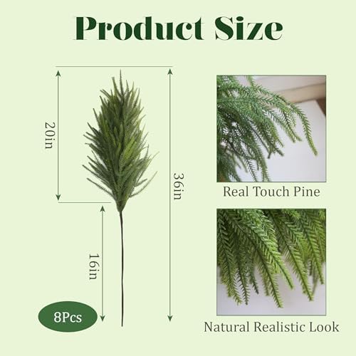 Montekin 4 Pcs 36 Inch Real Touch Christmas Norfolk Pine Branches