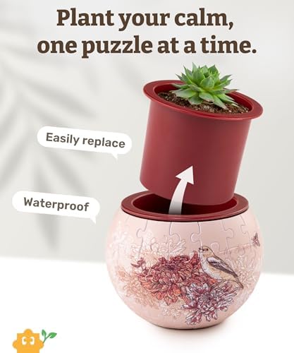 PieceRelax Unique 3D Puzzle Planter - 80 Plastic Pieces [K1100]