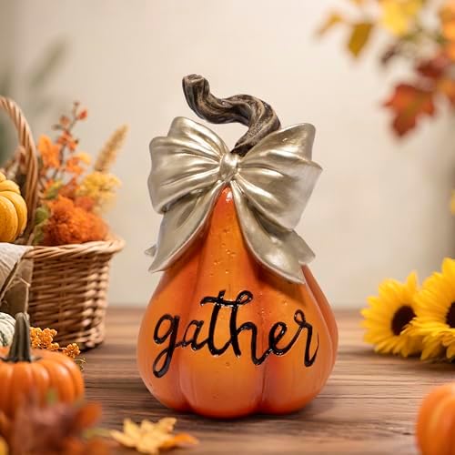 Hodao Thanksgiving Pumpkin Decoration,Fall Decor,Gather & Thankful