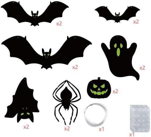 14 PCS Halloween Hanging Bats,Halloween Party Outdoor Lawn Yard Decoration