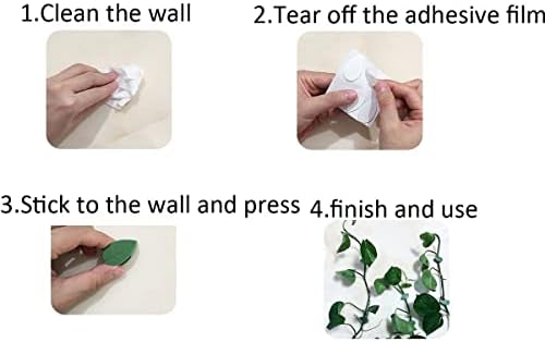 QRWT 60 Pieces Plant Climbing Wall Fixture Clips Self-Adhesive Plant Fixer Invisible Leaf Shaped Wall Vines Fixing Clips Hook Plant Vine Traction for Home Decoration Cable Wire Fixing