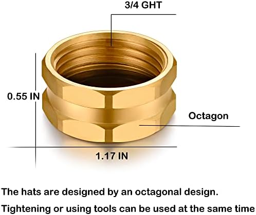 SIGURANTA Garden Hose End Caps,3/4"outdoor Brass faucet Female End Cap,hose spigot Cap (3 Pack)