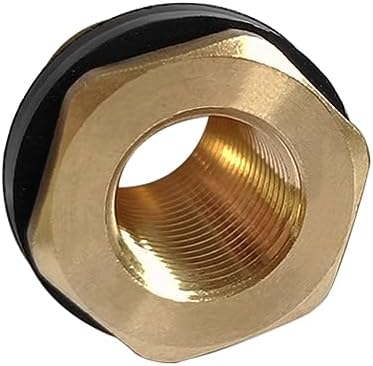 Uenede Brass Bulkhead Fitting 1/2" Female x 3/4" GHT Male with Plug, 1PCS
