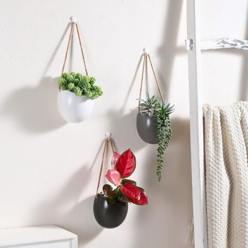 4 to 5 inch Ceramic Planters Wall Hanging Vases Decor - Set of 3