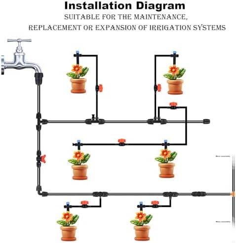 1/2 Inch to 1/4 Inch Drip Irrigation Reducing Tee Fittings,10-Pack