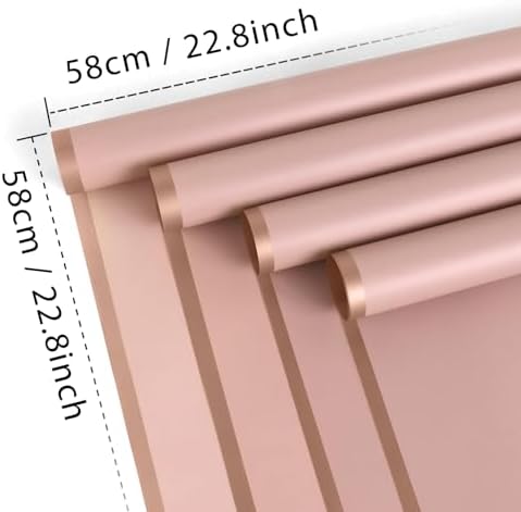 20 Sheet Flower Wrapping Paper-Waterproof Floral Bouquet Paper (Dark Pink)