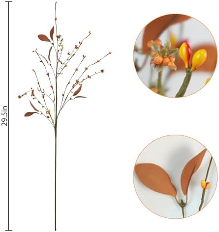 8 PCS Fall Stems, 29.5 Inch Fall Leave Stems with Autumn Berry