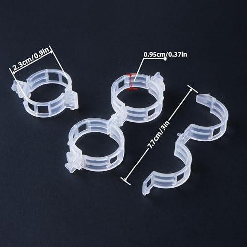 CIQIYO® 200 Pcs Plant Support Clips,Plastic Clips for Securing Plants,Tomato Vine Clips,Plant Fixing Clips,Garden Clips for Climbing Plants,Grape and Vine Vegetables (200, White)