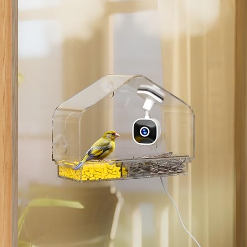Window Bird Feeder with Strong Suction Cups and Smart Bird Camera