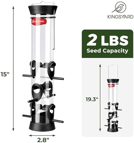 Kingsyard Tube Bird Feeder for Outdoors Hanging