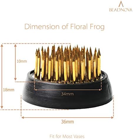 BEADNOVA Floral Frog Kenzan with Rubber Gasket Ikebana Flower Frog for Arrangements Ikebana Vase (1.3 Inch/34mm, 2pcs)