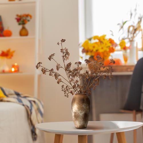 Suncalla 6 Pcs Faux Dusty Plum Berry Stem Fall Decor, Orange, 22 Inch