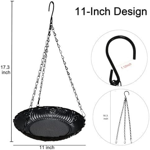 Platform Bird Feeder，11 inch Large Metal Hanging Tray