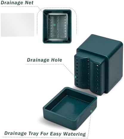 D'vine Dev 3-Pack Plastic Herb Planter Pots, 4 in, Green, 76-Y-C-1