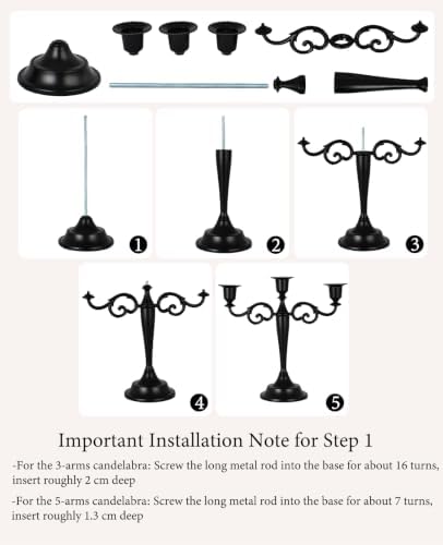 Black Candelabra Halloween 3 Arm Matte Gothic Taper Candle Holder