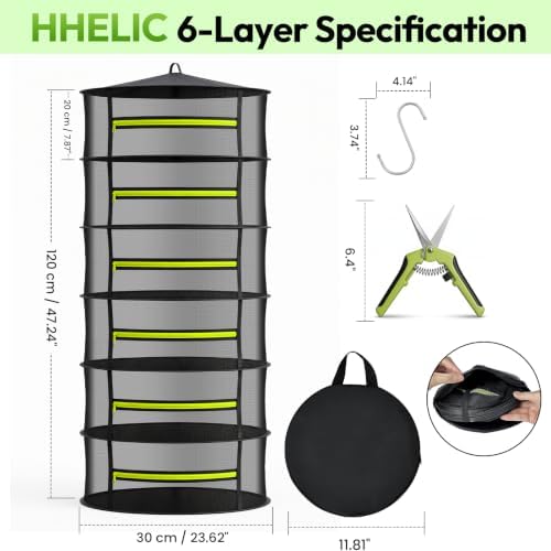 Herb Drying Rack, 6-Layer Hanging Mesh All-Purpose Net