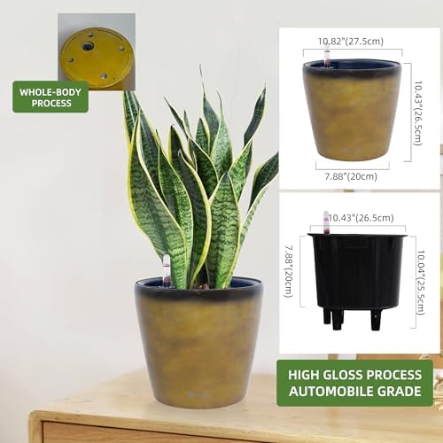 Dexceder 11x10 Self Watering Planter (Yellow Brown Gradient)