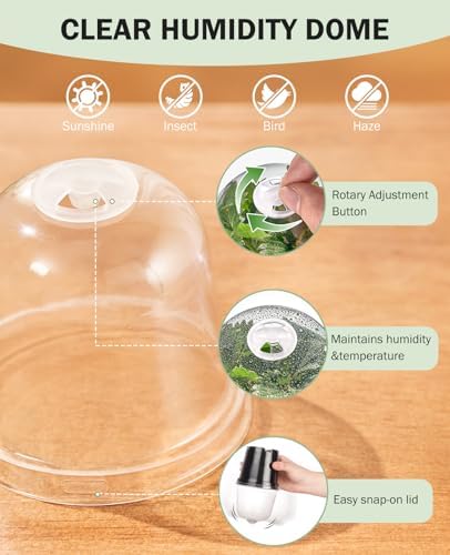 homenote 3 Inch Nursery Pots with Humidity Domes for Seed Starting (30 Pcs)