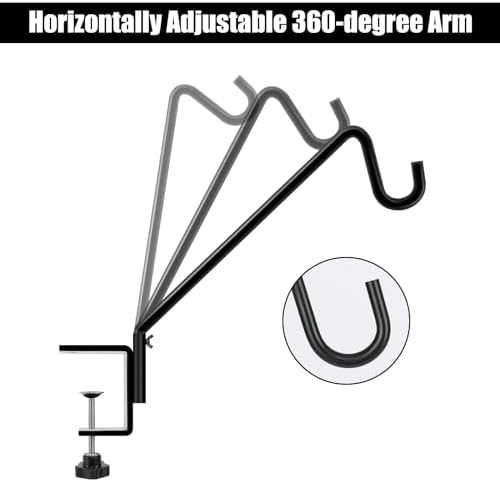 FEED GARDEN 2 Pack 14 Inch Deck Hook, Deck Bird Feeder Hanger, Applicable Deck Thickness 1 Inch-3 Inch