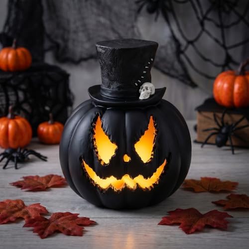 4.9 Inch Light Up Halloween Fake Pumpkins,Jack-O’-Lantern Pumpkin