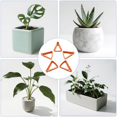 18 Pack Pot Feet for Outdoor Planters, 2.75x2.1x0.8 Inch Invisible Breathable Pot Stands Toes Lifters for Heavy Outdoor Plants, Airflow & Furniture Protection, Stackable Flower Feet Outside, Orange