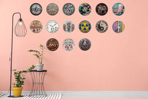 AWISZZZ I Fix Stuff Know Things Metal Sign 8x8in Round Handyman Plaque for Workshop Wall Decor Repair Gift