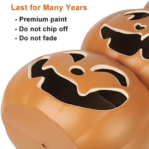 17" Jack O Lantern - Halloween Plastic Pumpkin Lantern - Holiday Pre-lit Pumpkin Lights-Halloween Decoration for Outdoor and Indoor- Waterproof and ETL Certified Light with Two Safety Fuse