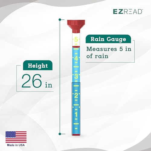 Headwind EZRead 26” Giant Professional Outdoor rain Gauge, USA Made Heavy Duty All Weather Freeze Proof mountable with Float, Red (820-0006)